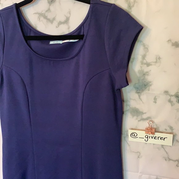 L Kimchi Blue Drop Waist Princess Cut Blue Jersey Dress - Picture 8 of 15